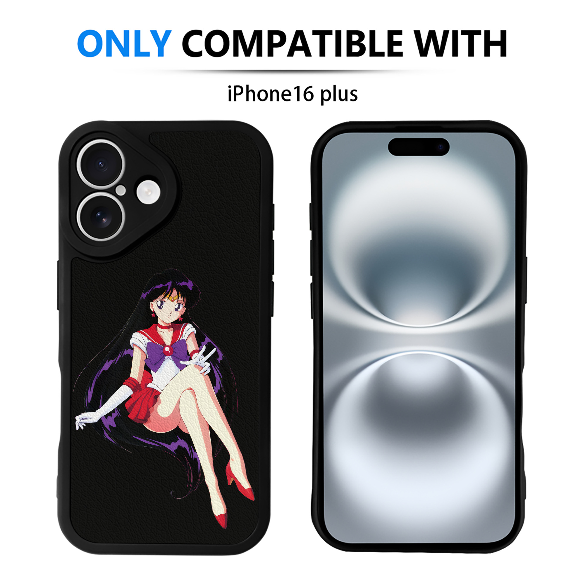 （画像用） 美少女戦士セーラームーン 火野レイ ひの レイ Sailor Moon Hino Rei （セーラーマーズ,Sailor Mars） 【iPhone 16シリーズ対応】シリコンスマホケース（レザー調） 材質：シリコン